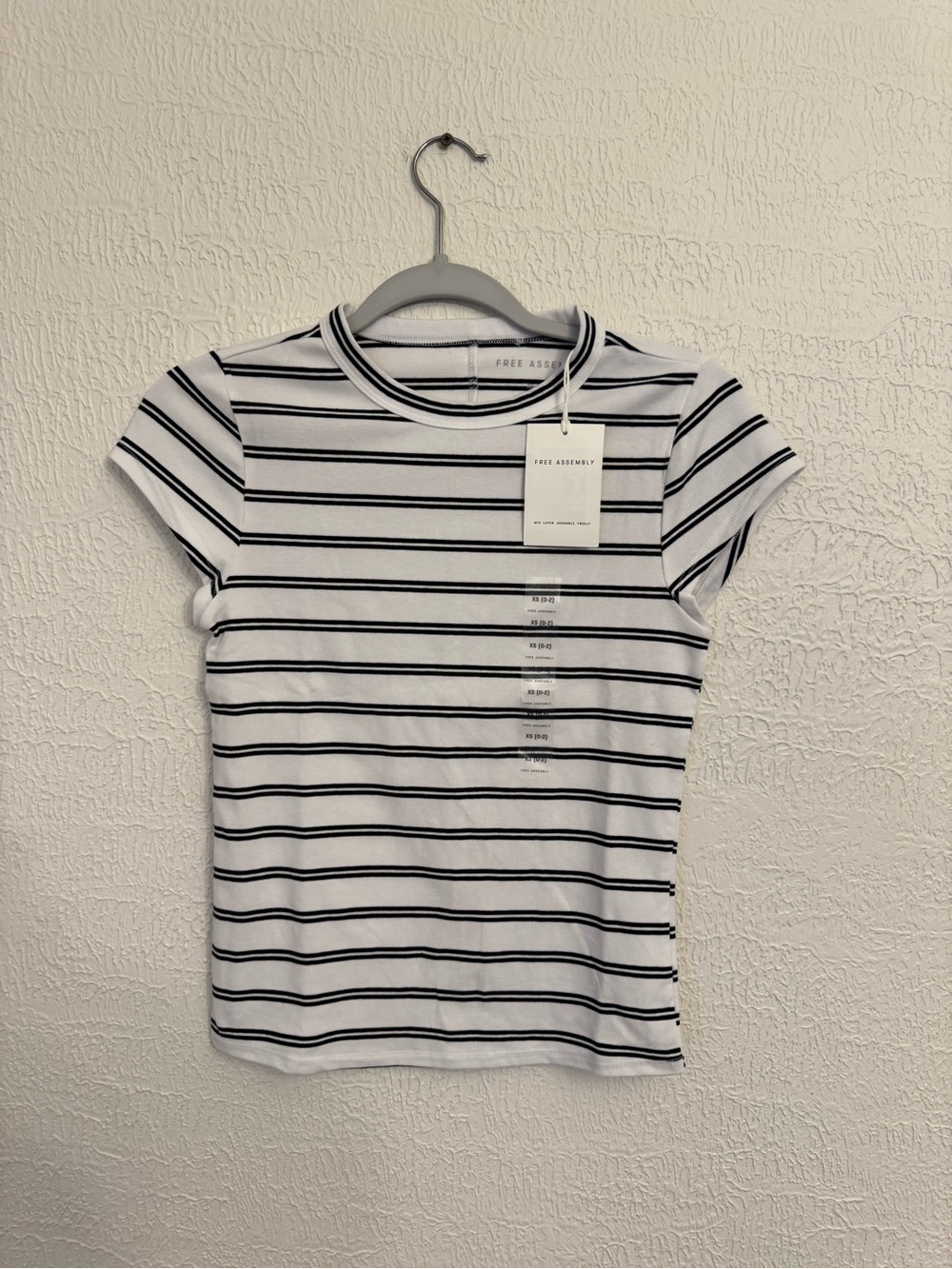 Women’s' White & Navy Striped Short Sleeve Tee